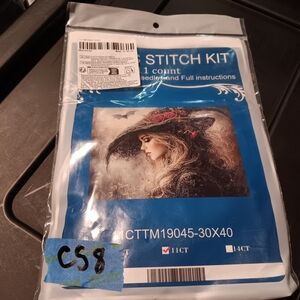 Cross Stitch Kit with Witch Design 30x40